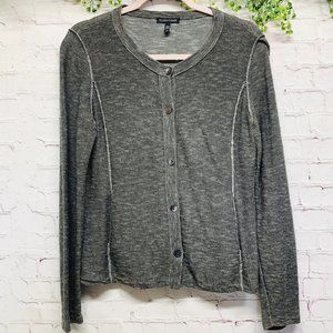 Eileen Fisher | Cardigan Sweater Blazer Grey Linen Size Small